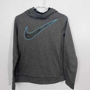 Nike Dark Gray Hoodie with Light Blue Swoosh